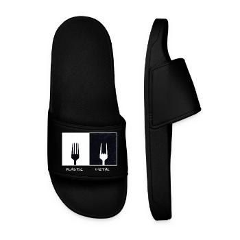 Plastic Metal Vinatge Geschenk Musik Gabel - Männer Badelatschen - Schwarz - Vorne