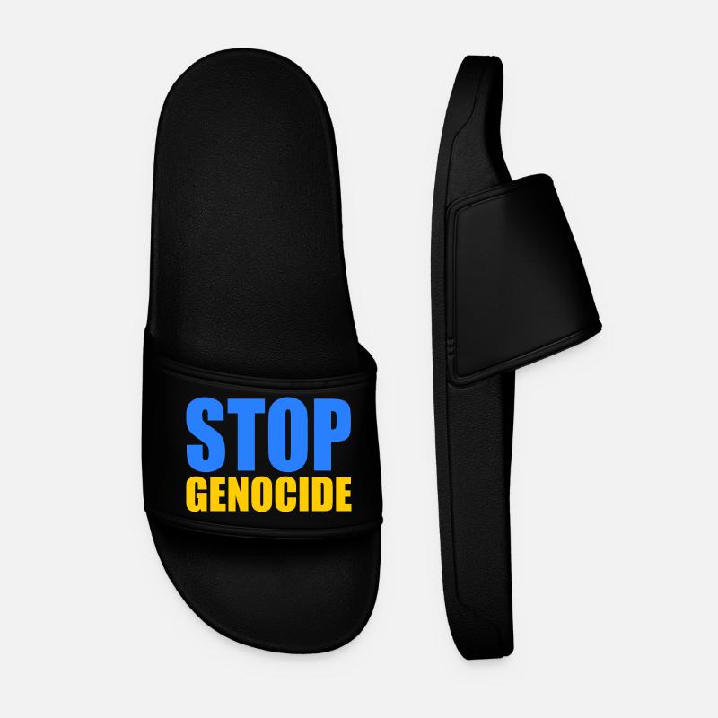 Stop genocide - Männer Badelatschen - Schwarz