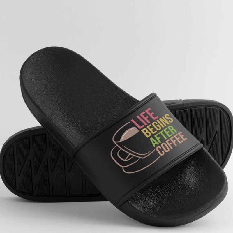 Coffee Cup Statement Coffee Drink Caffeine Men’s Pool Sliders