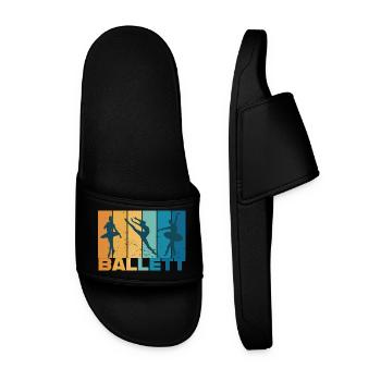 Ballett Ballerina Balletttänzerin Vintage Geschenk - Männer Badelatschen - Schwarz - Vorne