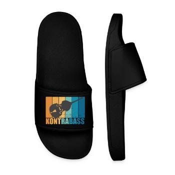 Kontrabass Vintage Instrument Musiker Geschenk - Männer Badelatschen - Schwarz - Vorne