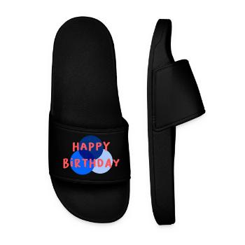 ANNIVERSARY. HAPPY BIRTHDAY. HAPPY BIRTHDAY. - Men’s Pool Sliders - black - Front