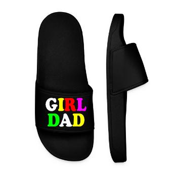 Girl dad - Männer Badelatschen - Schwarz - Vorne