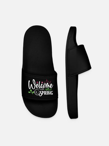 Welcome Spring - Men’s Pool Sliders - black