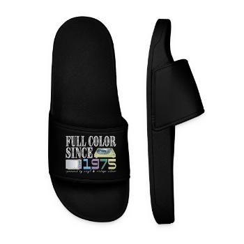 Vintage 1975 Retro Colored Design - Men’s Pool Sliders - black - Front