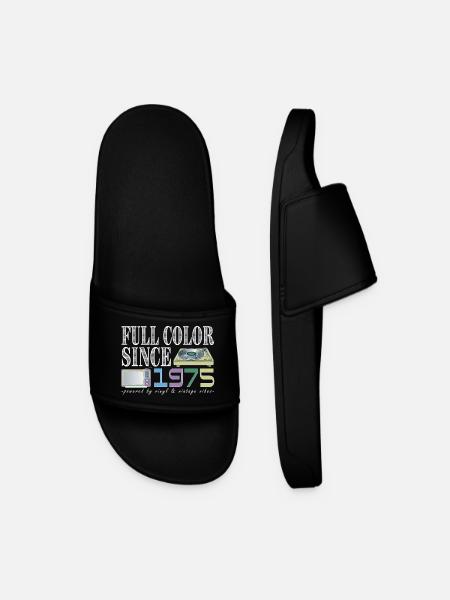 Vintage 1975 Retro Colored Design - Men’s Pool Sliders - black