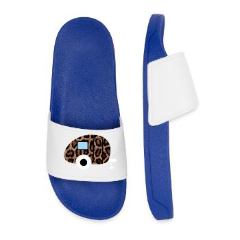 Caravane Wohnwagen Leopard Leolook Camping Retro - Claquettes Homme - bleu roi - Devant