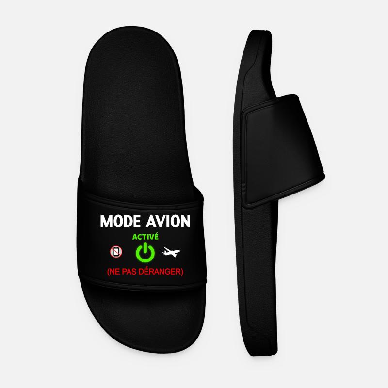 Design Mode Avion Activation Fun - Claquettes Homme - noir