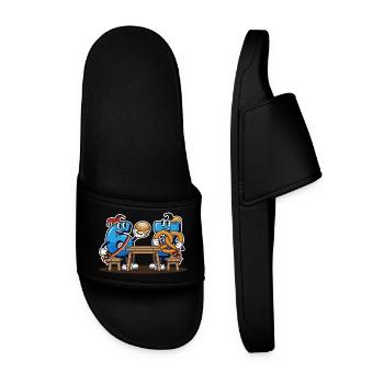 Meme 67 Six Seven 6 7 Italian meme - Men’s Pool Sliders - black - Front