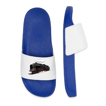 Illustration rétro de locomotive à vapeur - Claquettes Homme - bleu roi - Devant