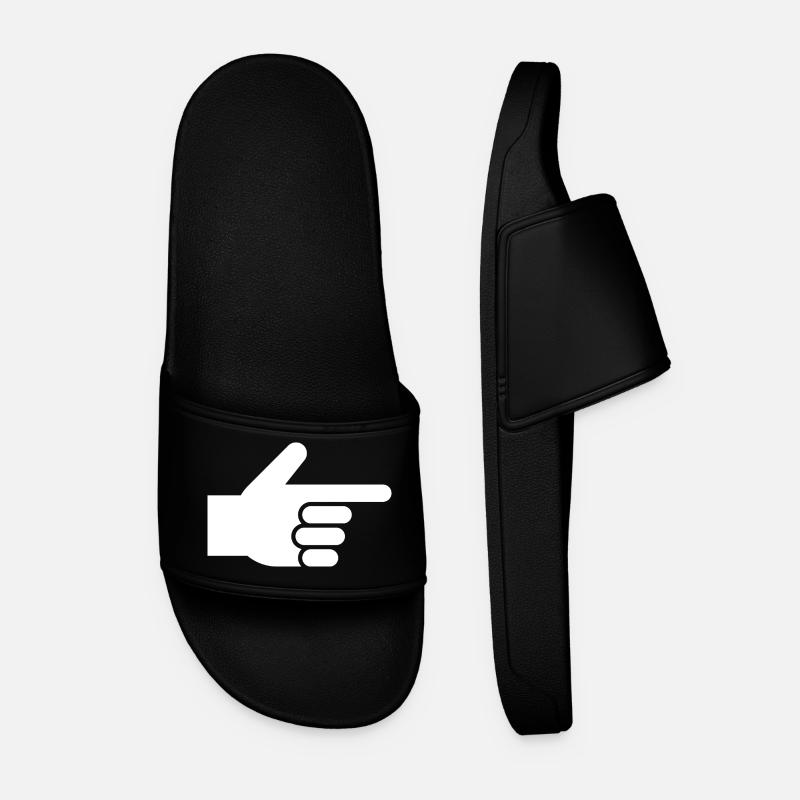 Hand, index finger, pointer - Men’s Pool Sliders - black