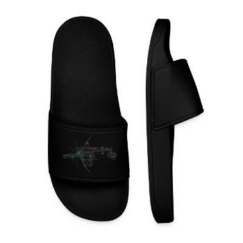Voyager Pulsar Map Golden Record Space Probe - Men’s Pool Sliders - black - Front
