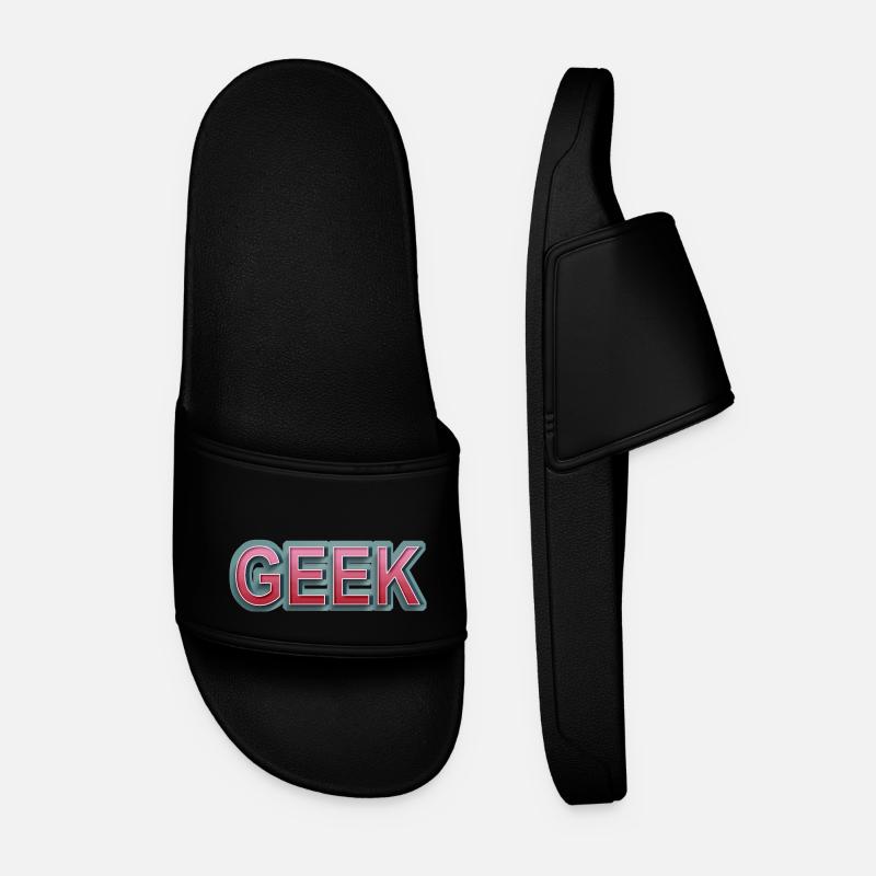 GEEK comic retro lettering - Men’s Pool Sliders - black