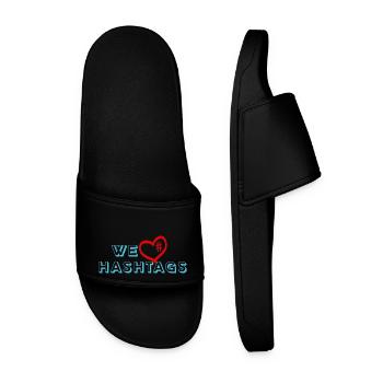 We love hashtags - We love hashtags on the internet - Men’s Pool Sliders - black - Front