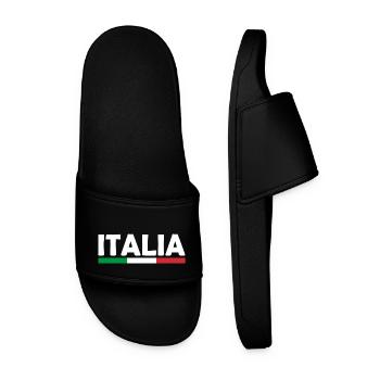 Italy flag - Men’s Pool Sliders - black - Front