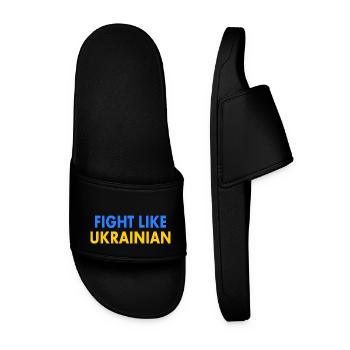 Fight like ukrainian - Men’s Pool Sliders - black - Front