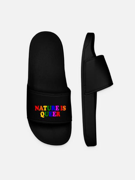 Nature is queer - Men’s Pool Sliders - black
