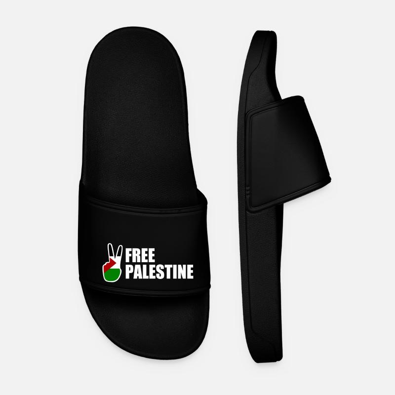 Free palestine - Men’s Pool Sliders - black