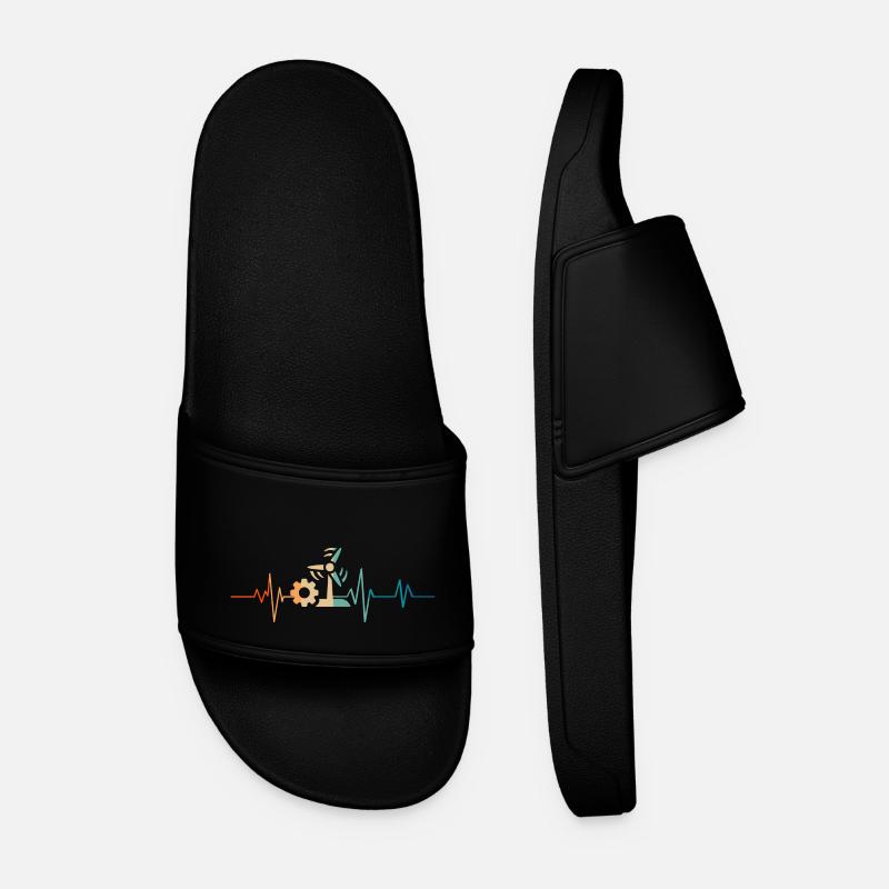 Heartbeat Retro Engineer Energy Renewed - Men’s Pool Sliders - black