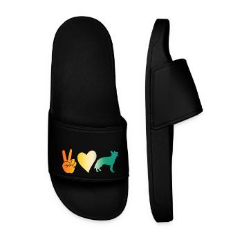 Dog German Shepherd - Men’s Pool Sliders - black - Front