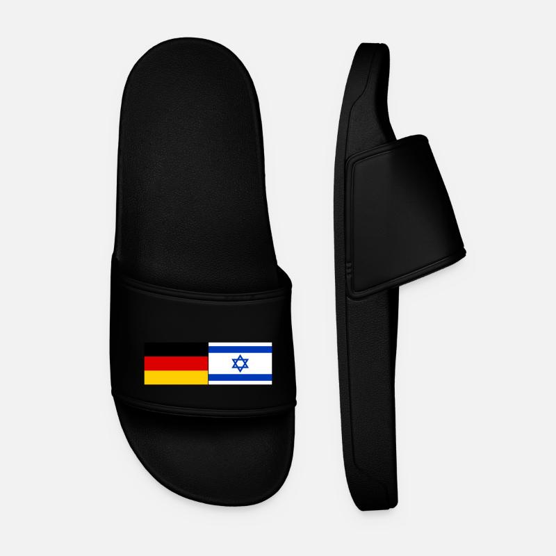 Deutschland Israel Flagge - Männer Badelatschen - Schwarz