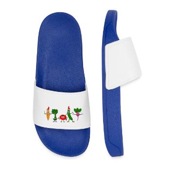 Vegetables for Christmas - Men’s Pool Sliders - royal blue - Front