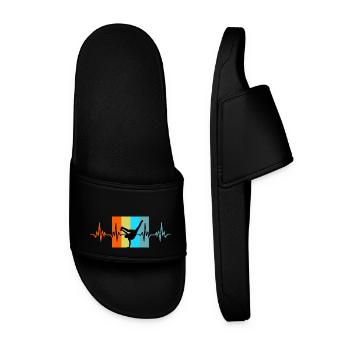 Breakdance Herzschlag retro Geschenk - Männer Badelatschen - Schwarz - Vorne
