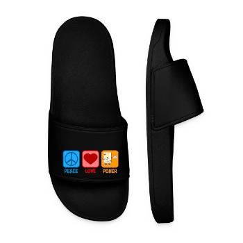 Poker Dabbing Peace Love Geschenk - Männer Badelatschen - Schwarz - Vorne