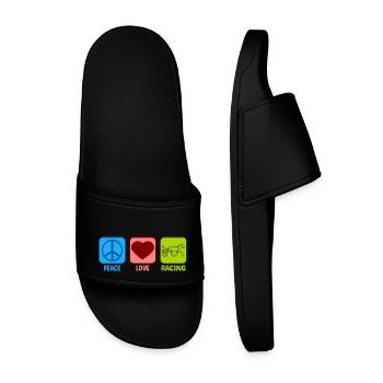Harness Racing Peace Love - Men’s Pool Sliders - black - Front