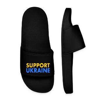 Support ukraine - Männer Badelatschen - Schwarz - Vorne
