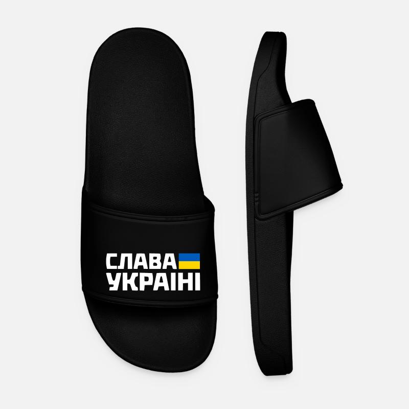 Slava ukraini - Männer Badelatschen - Schwarz