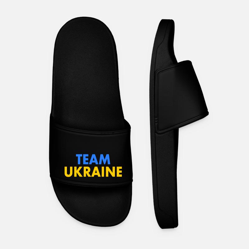 Team ukraine - Männer Badelatschen - Schwarz