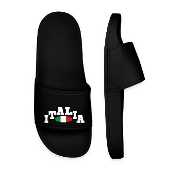 Italia Italian Flagge - Männer Badelatschen - Schwarz - Vorne
