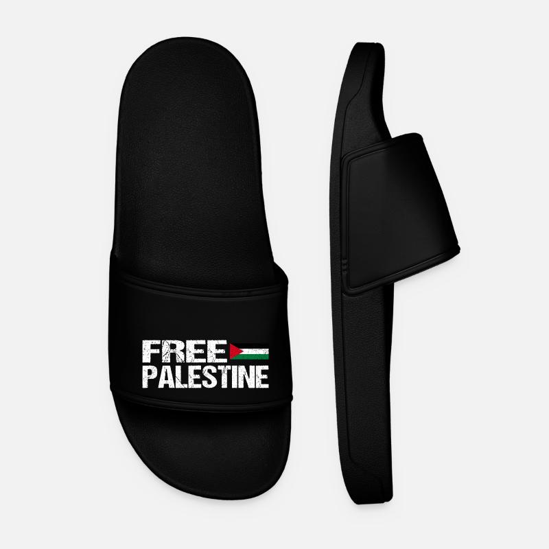 Free palestine - Männer Badelatschen - Schwarz