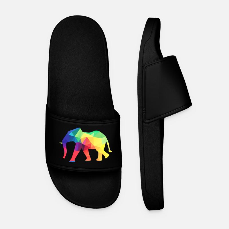 Colourful elephant - Men’s Pool Sliders - black