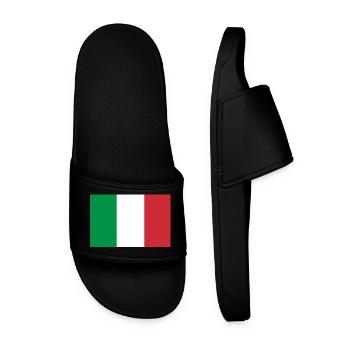 Italien Tricolor Flagge - Männer Badelatschen - Schwarz - Vorne