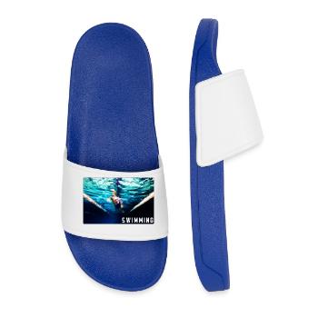 Swimming - design - Men’s Pool Sliders - royal blue - Front