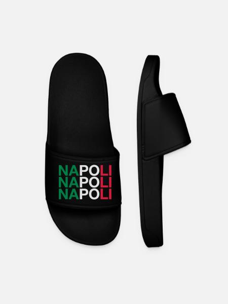 NAPOLI Italian Flag - Naples - Neapel - Men’s Pool Sliders - black