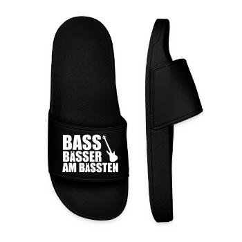 Bass Player Gift BASS BÄSSER AM BÄSSTEN Bassist - Männer Badelatschen - Schwarz - Vorne