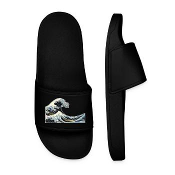 The Wave | The Wave | Katsushika Hokusai - Men’s Pool Sliders - black - Front