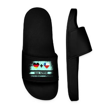 Germany and Chile 100% Ingenious / Gift - Men’s Pool Sliders - black - Front