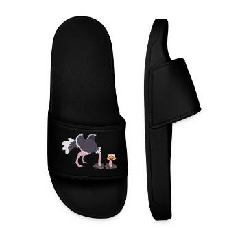 L’autruche oiseau se colle la tête à travers le sable - Claquettes Homme - noir - Devant