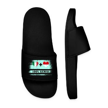 Italy and Indonesia 100% Flag Engineers - Men’s Pool Sliders - black - Front