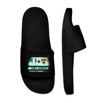 Italy and Ghana 100% Engineer Flag - Men’s Pool Sliders - black - Front