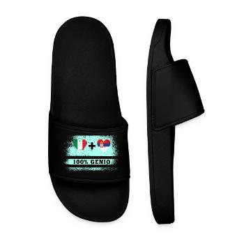 Italie et Serbie 100% drapeau de génie - Claquettes Homme - noir - Devant