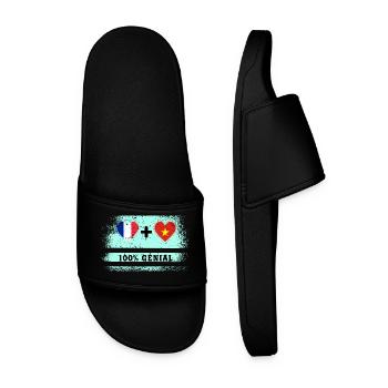 Drapeau France et Vietnam 100% génial - Claquettes Homme - noir - Devant