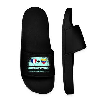 100% awesome France and Venezuela flag - Men’s Pool Sliders - black - Front