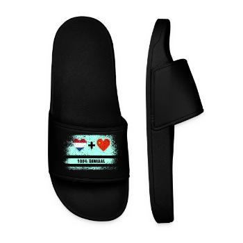 China and the Netherlands 100% Genius flag - Men’s Pool Sliders - black - Front