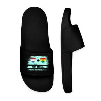 Bolivia and the Netherlands 100% Genius flag - Men’s Pool Sliders - black - Front