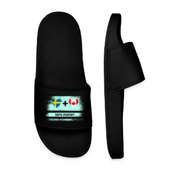 Canada & Suède 100% Parfait / Cadeau - Claquettes Homme - noir - Devant